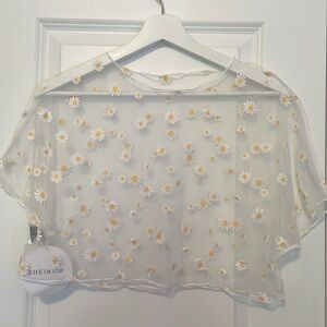 Summer sheer flower top